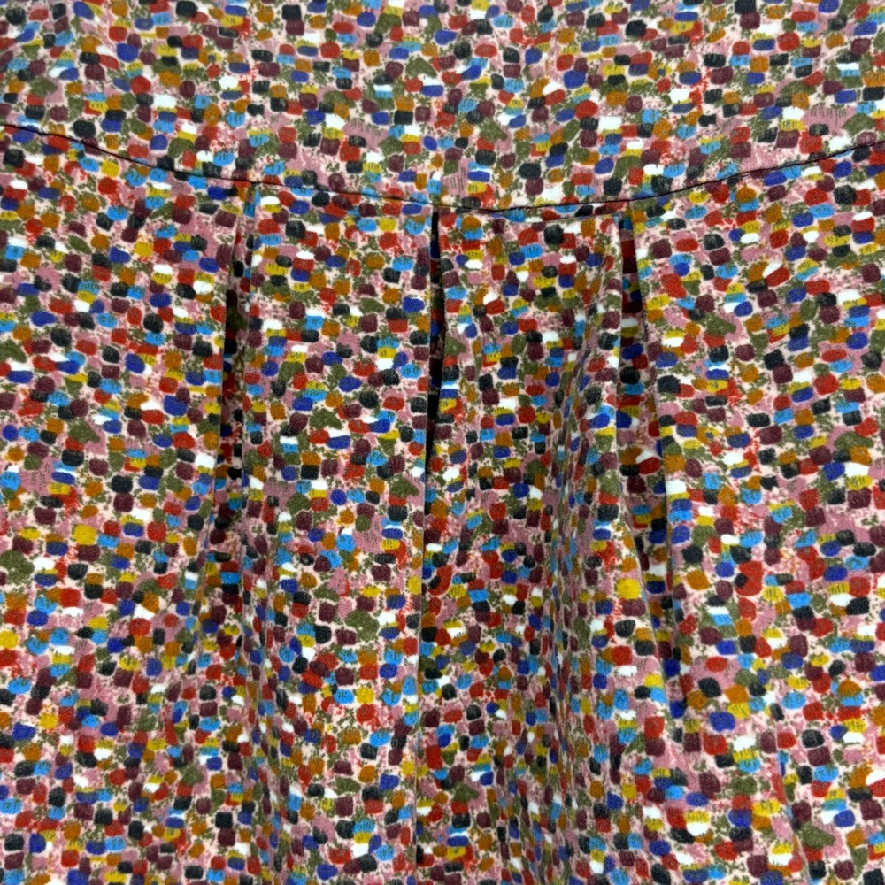 Elevenses Anthropologie Colorful Confetti Button-Front Velvet Mini Skirt Size 8 - Picture 8 of 8